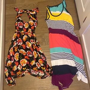 NWOT Anthropologie Lilka Love Culture Jersey Floral Striped Dress Lot S M Small